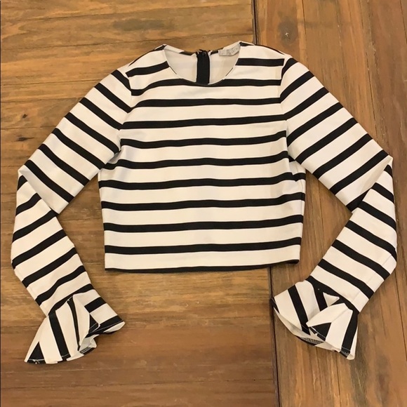 Zara Tops - Black and white striped top